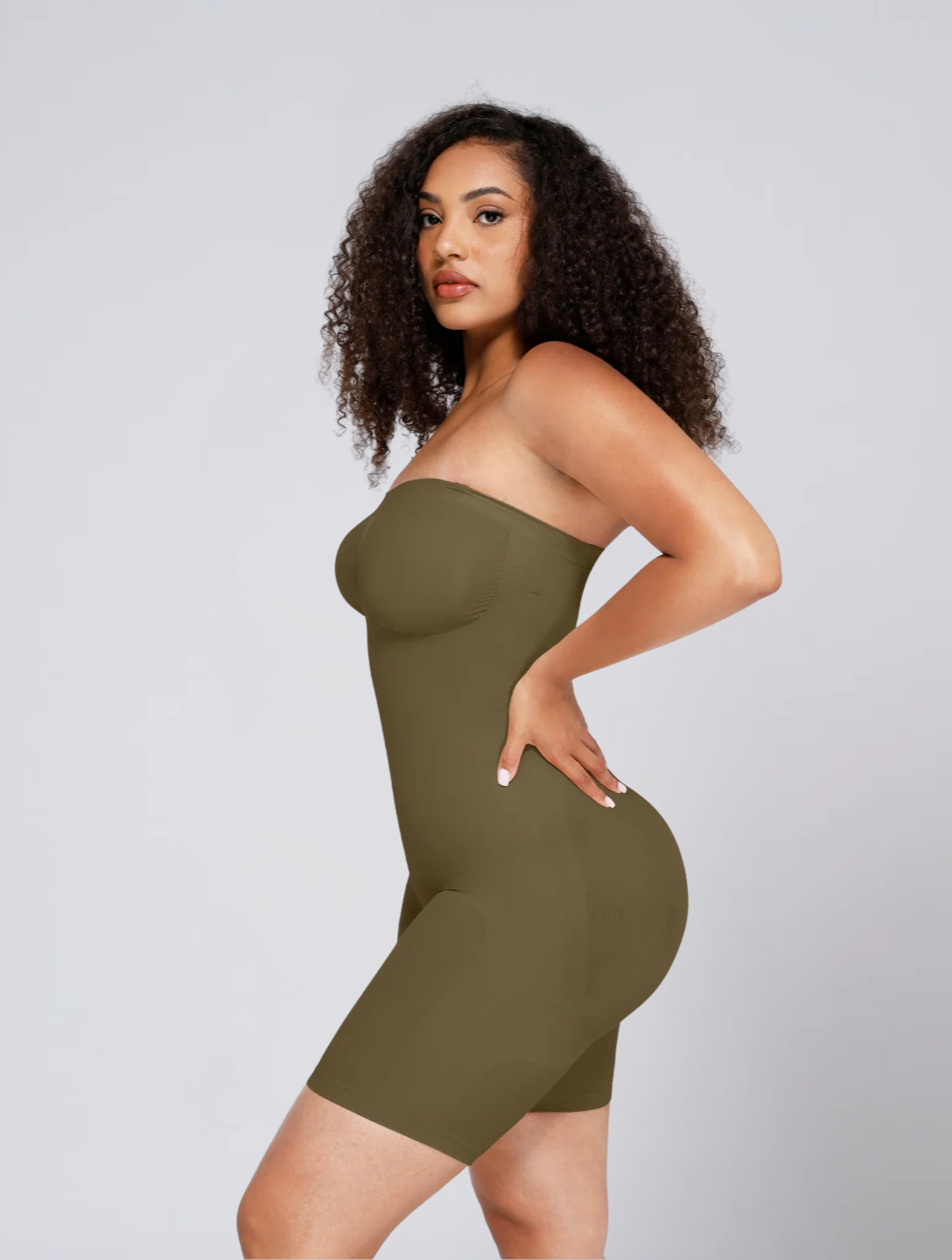 Seamless Strapless Square Neck Bodysuit for Women – Stretch Body for Off Shoulder Outfits