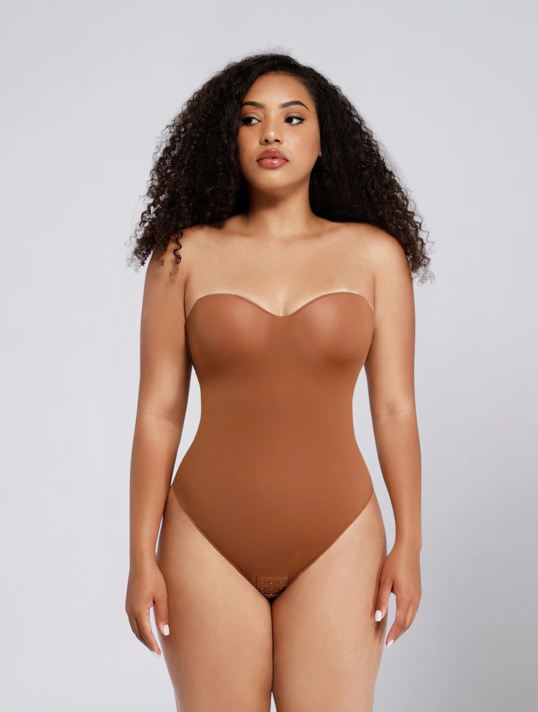 Seamless Strapless Bodysuit for Women – Stretch Body with Built In Cups and Removable Straps