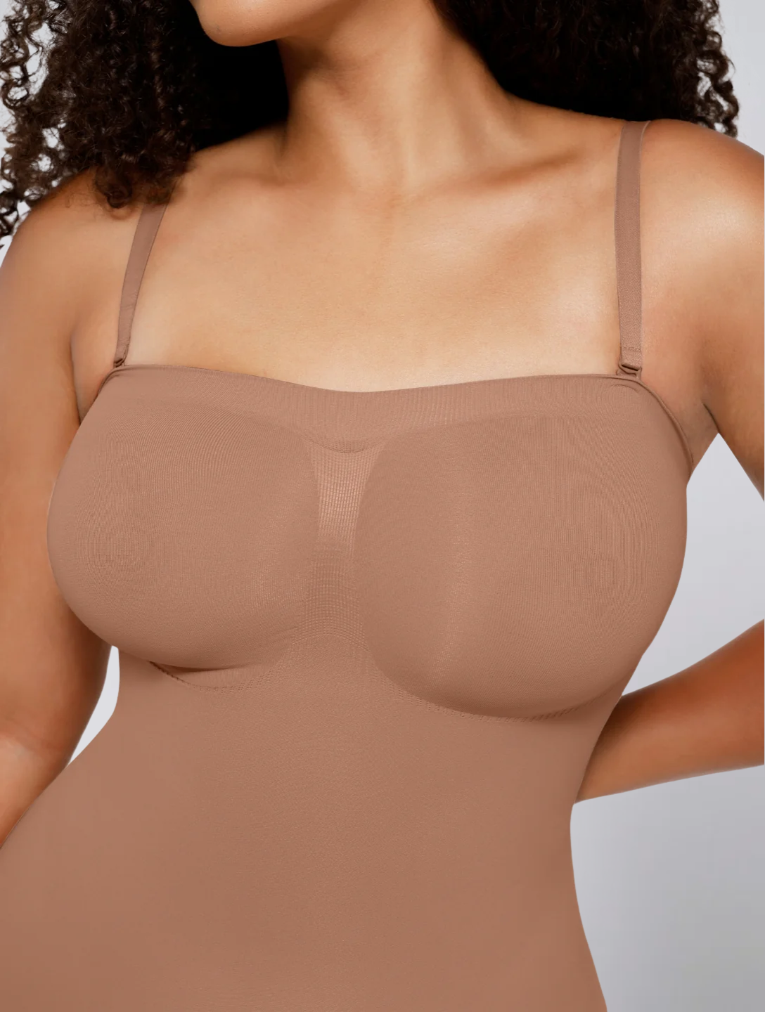 Seamless Strapless Square Neck Bodysuit for Women – Stretch Body for Off Shoulder Outfits