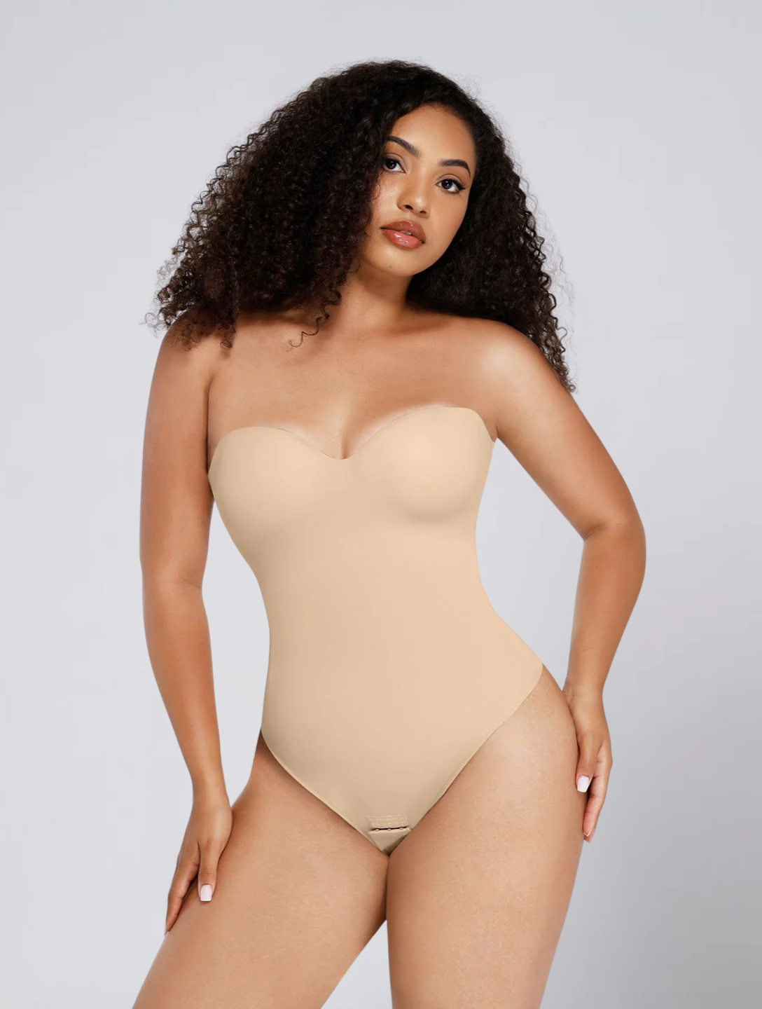 Seamless Strapless Bodysuit for Women – Stretch Body with Built In Cups and Removable Straps