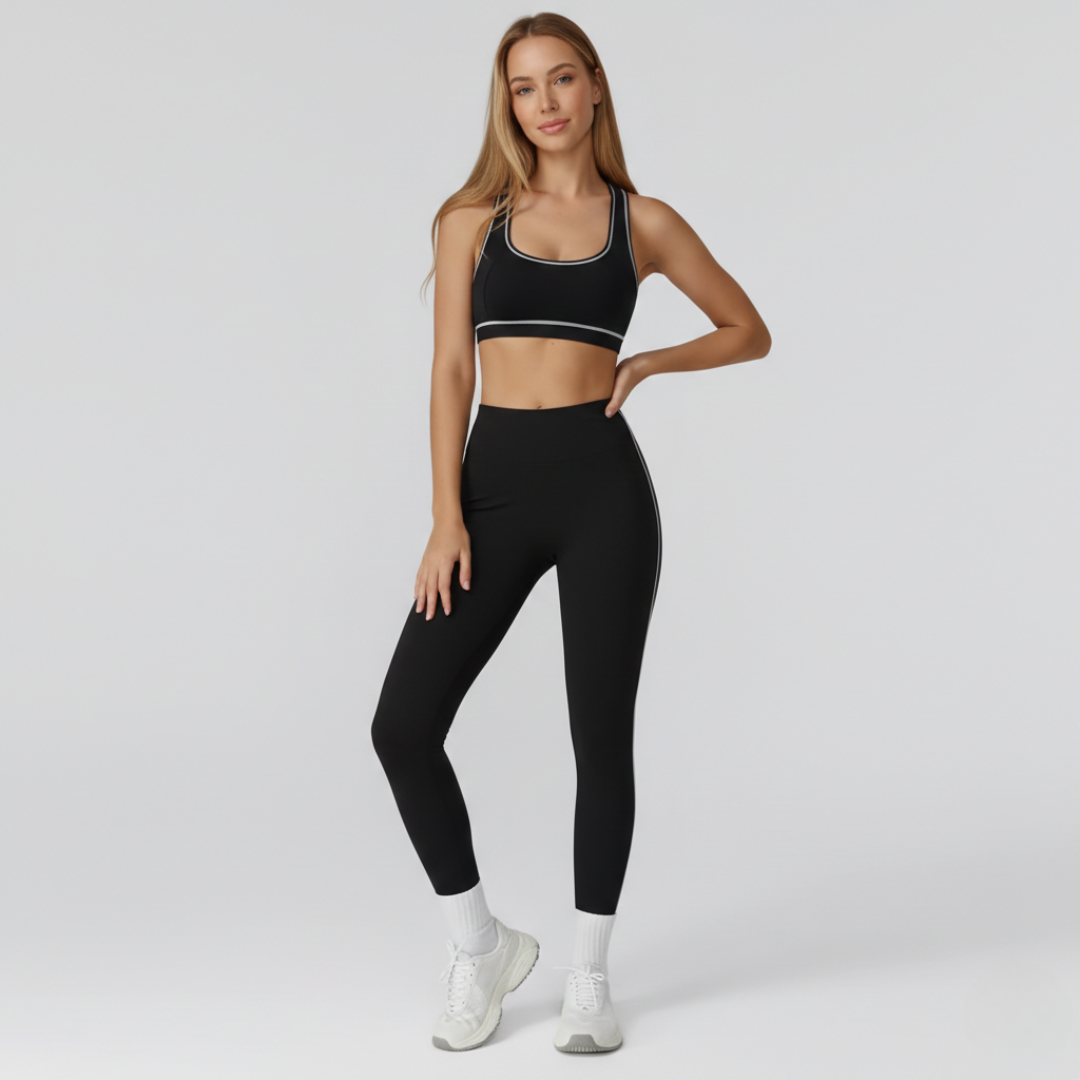 Women’s Two Piece Crop Top and Pants Set – Sleeveless Matching Activewear Outfit