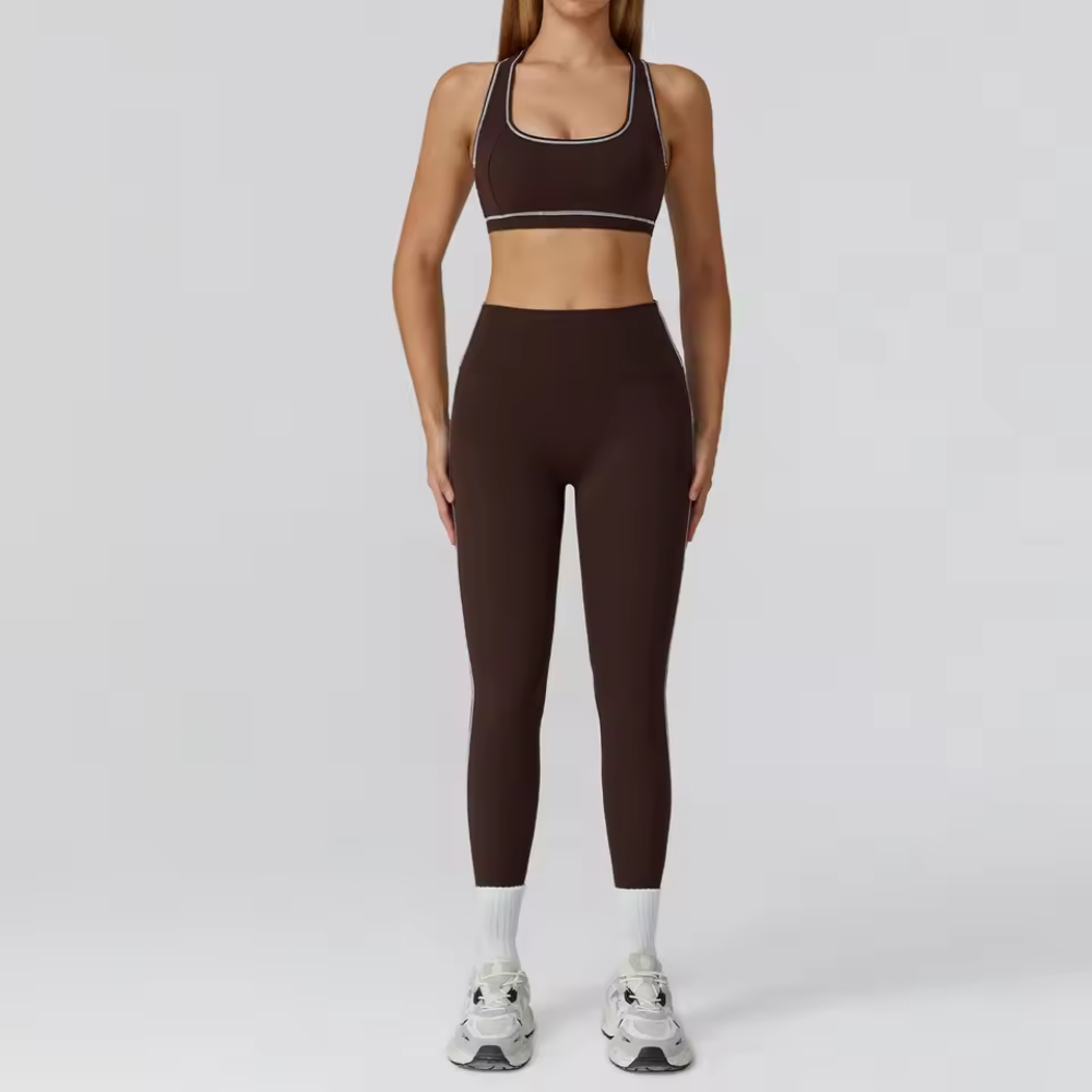 Women’s Two Piece Crop Top and Pants Set – Sleeveless Matching Activewear Outfit