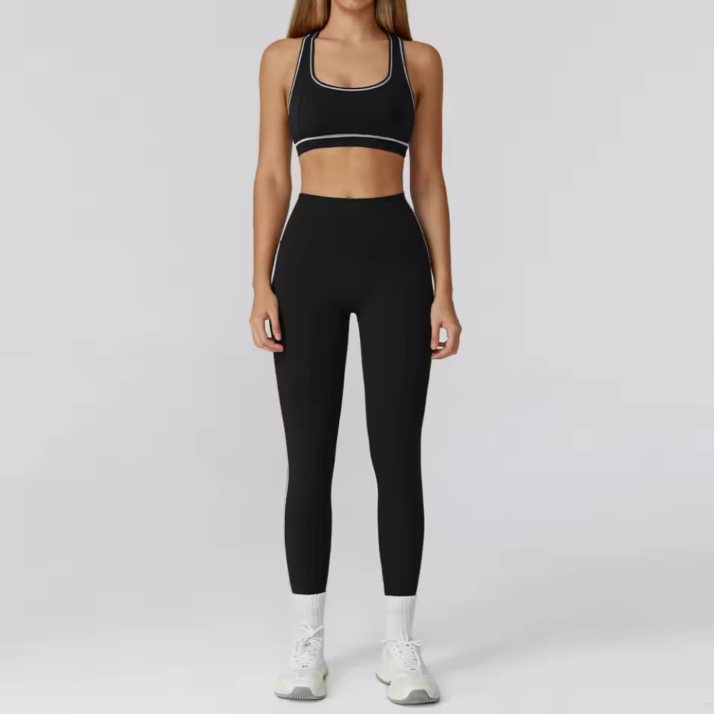 Women’s Two Piece Crop Top and Pants Set – Sleeveless Matching Activewear Outfit