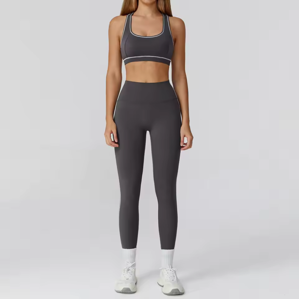 Women’s Two Piece Crop Top and Pants Set – Sleeveless Matching Activewear Outfit