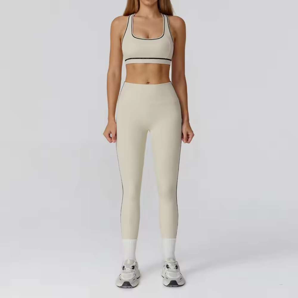 Women’s Two Piece Crop Top and Pants Set – Sleeveless Matching Activewear Outfit