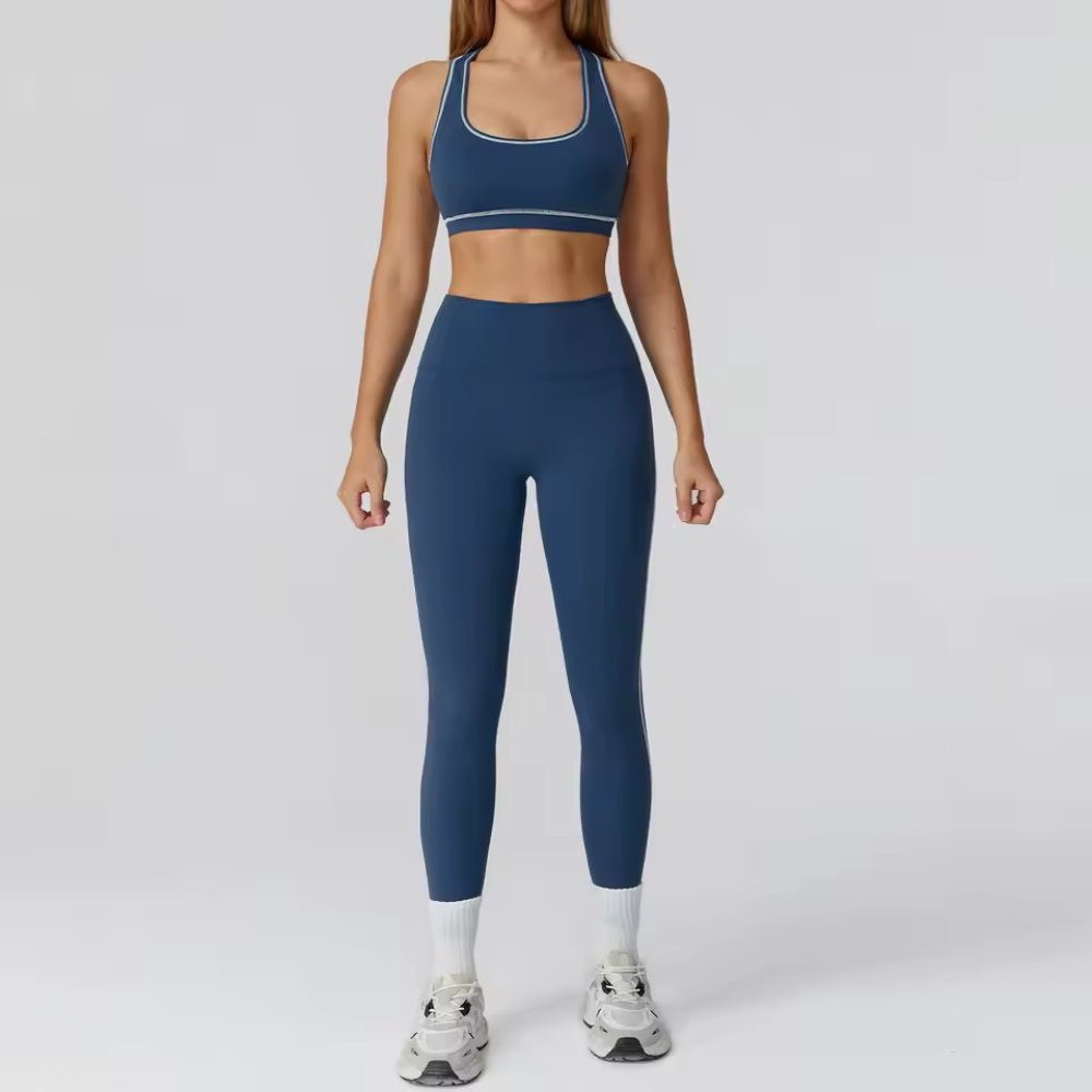 Women’s Two Piece Crop Top and Pants Set – Sleeveless Matching Activewear Outfit