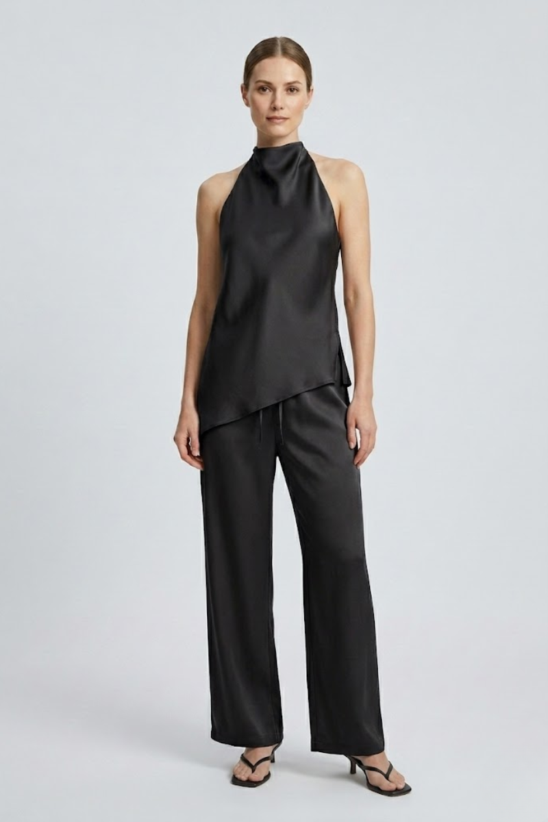 Women's 2 Piece Halter Top and Trousers Outfit Set
