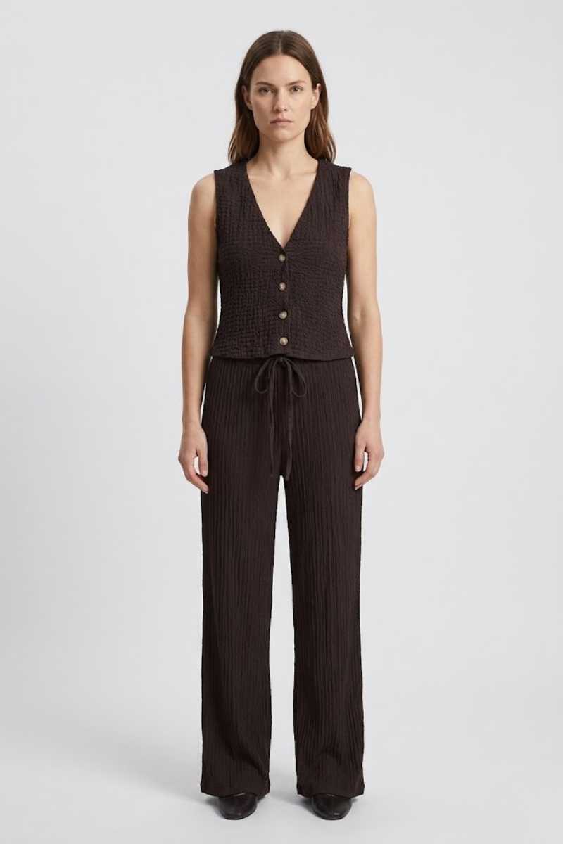 Women's 2 Piece Tank Top and Elastic Waist Trousers Outfit Set