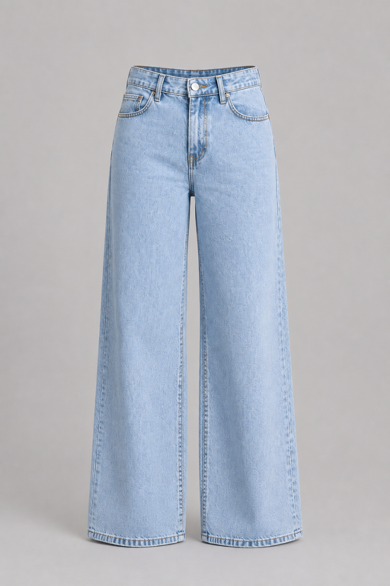 Women's Baggy Wide Leg Denim Jeans for Casual Streetwear