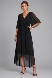 Women's Belted Wrap Midi Dress