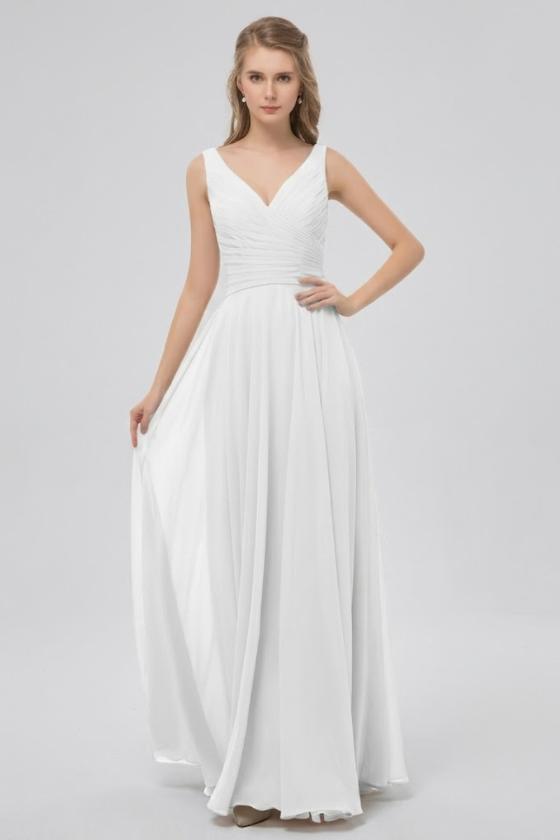 Women's Blush Chiffon Maxi Dress with Bow Detail