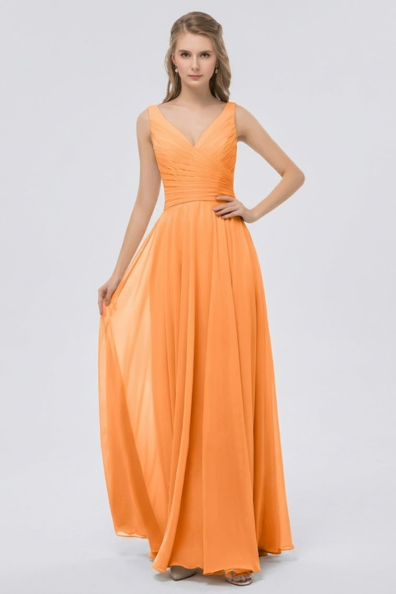Women's Blush Chiffon Maxi Dress with Bow Detail