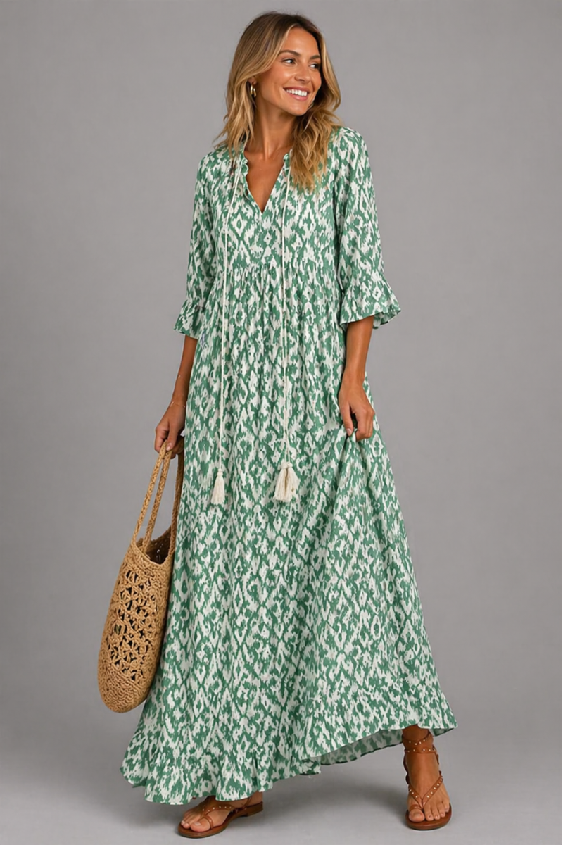 Women's Boho Maxi Dress – Flowy Loose Fit Summer Beach Dress