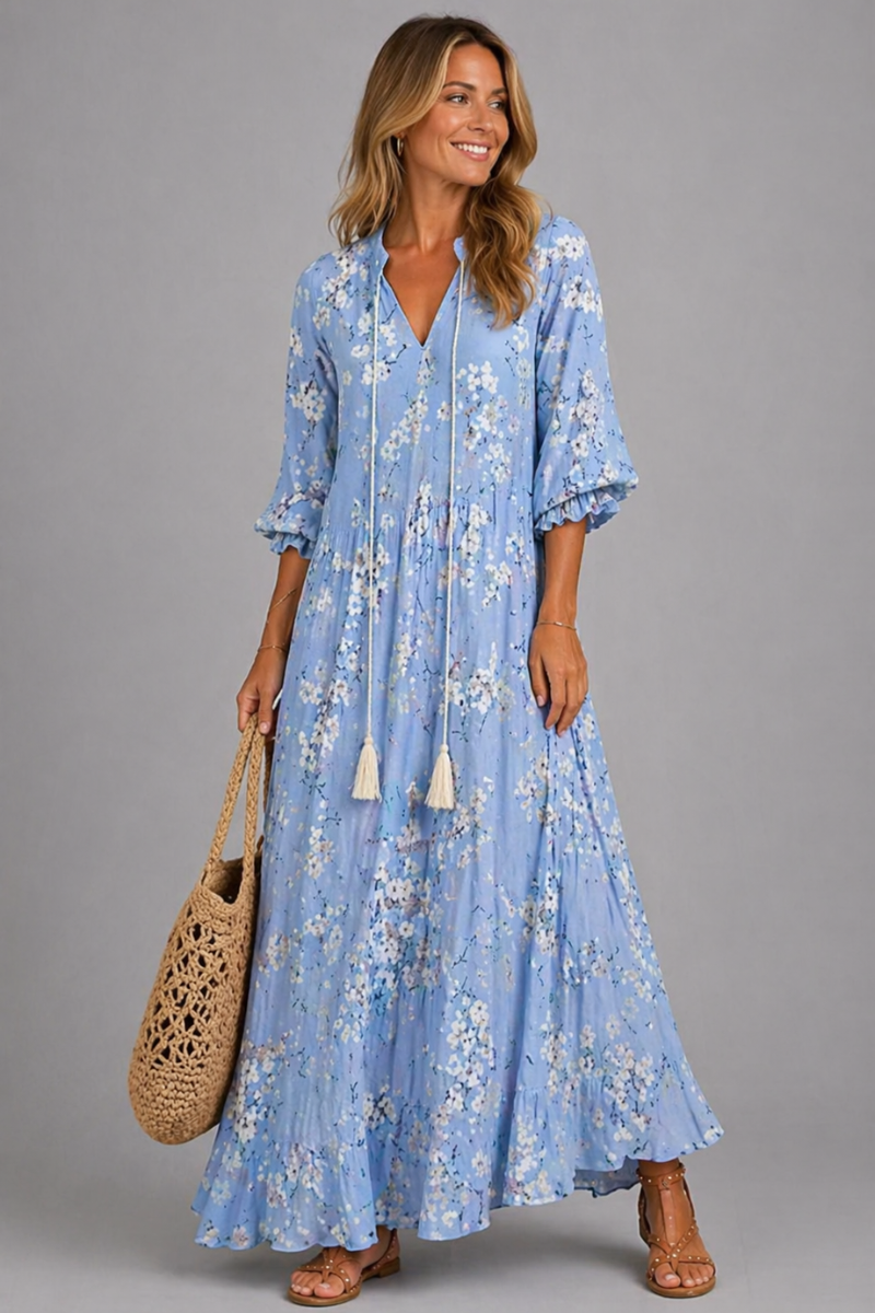 Women's Boho Maxi Dress – Flowy Loose Fit Summer Beach Dress