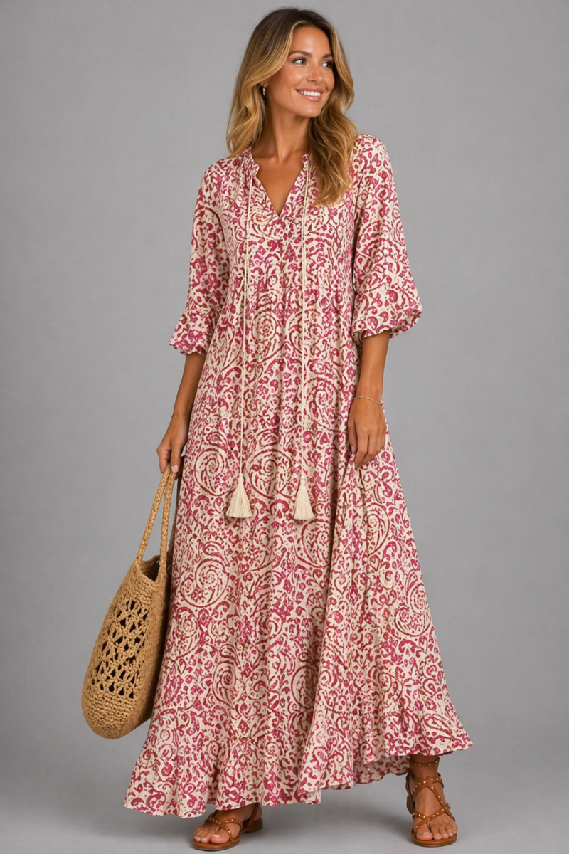 Women's Boho Maxi Dress – Flowy Loose Fit Summer Beach Dress