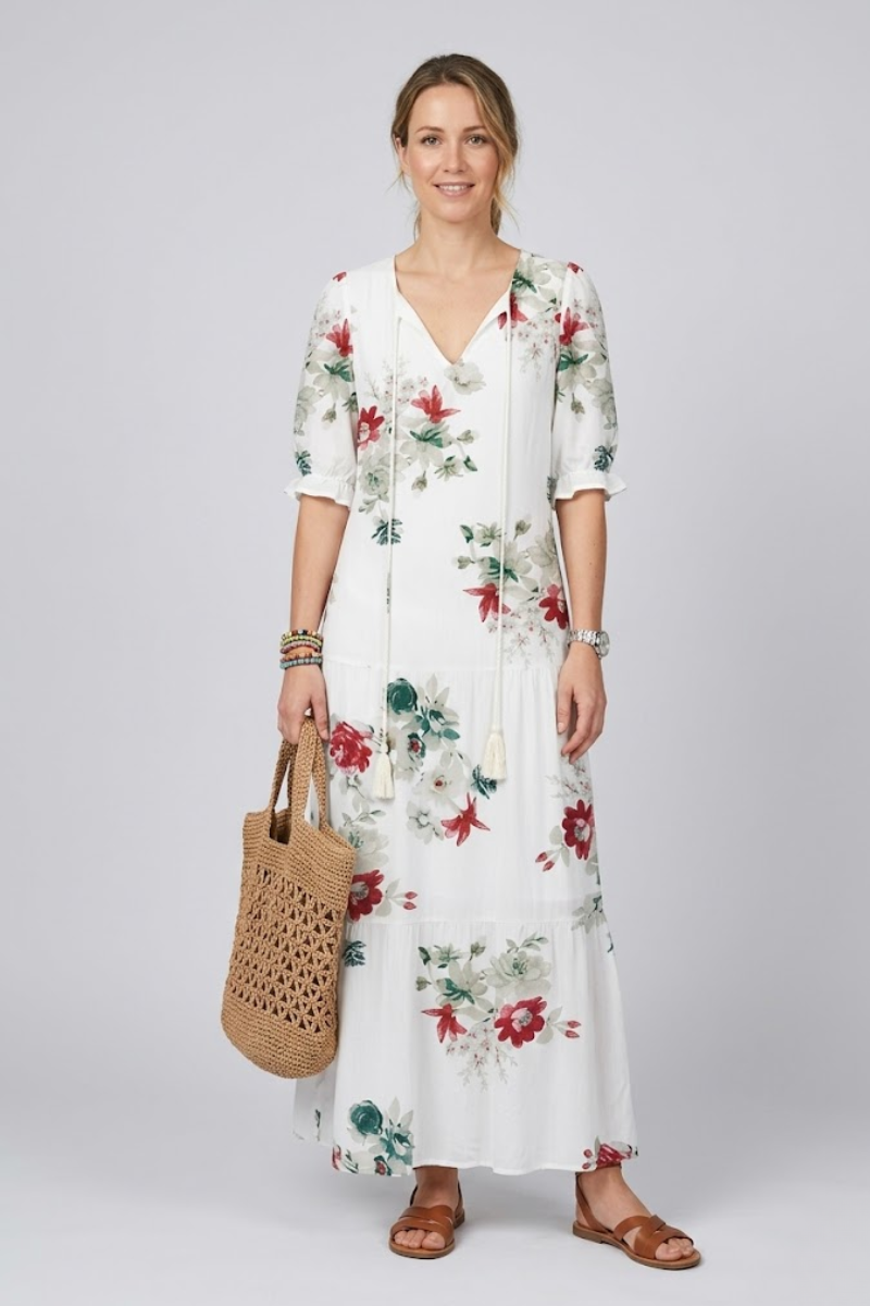 Women's Boho Maxi Dress – Flowy Loose Fit Summer Beach Dress