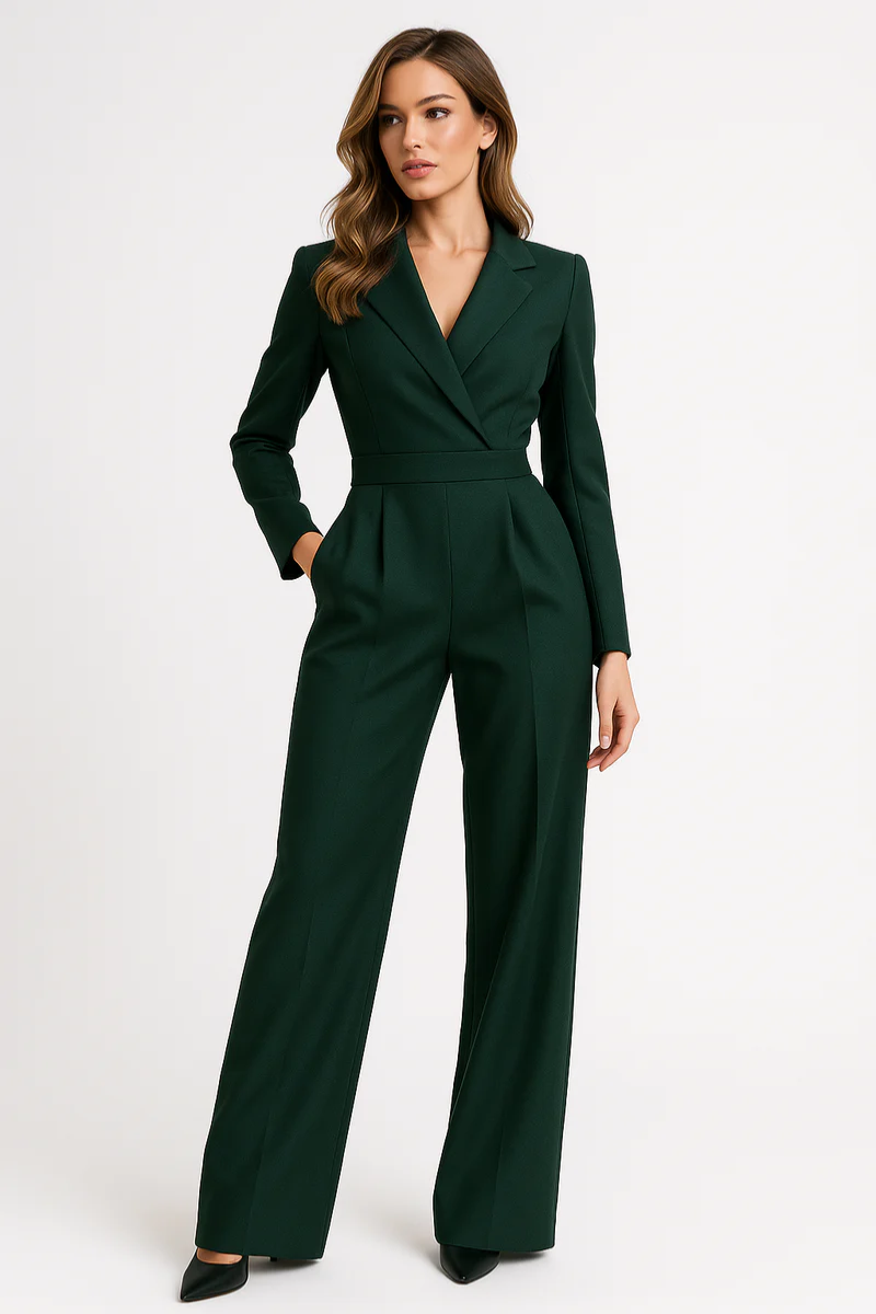 Women's Deep V Neck Wide Leg Jumpsuit Regular Fit Casual One-Piece Outfit