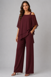 Women's Elegant Chiffon Two Piece Set – Occasion Co-Ord Outfit