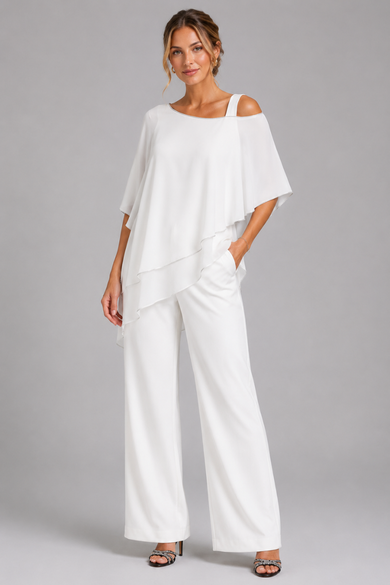 Women's Elegant Chiffon Two Piece Set – Occasion Co-Ord Outfit