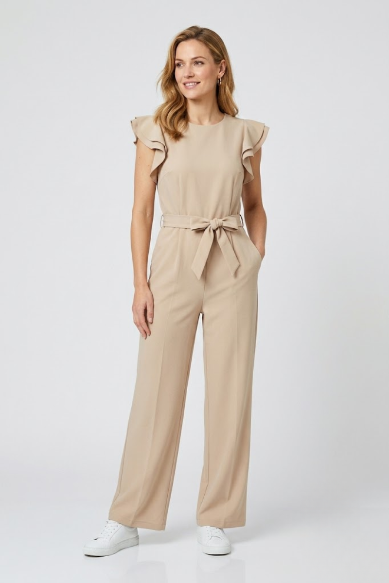 Damen Eleganter Jumpsuit mit Rüschensäumen für Partys und besondere Anlässe