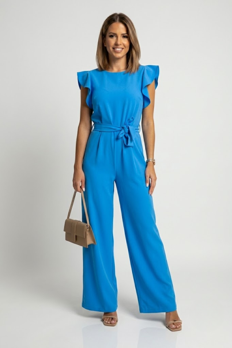 Damen Eleganter Jumpsuit mit Rüschensäumen für Partys und besondere Anlässe