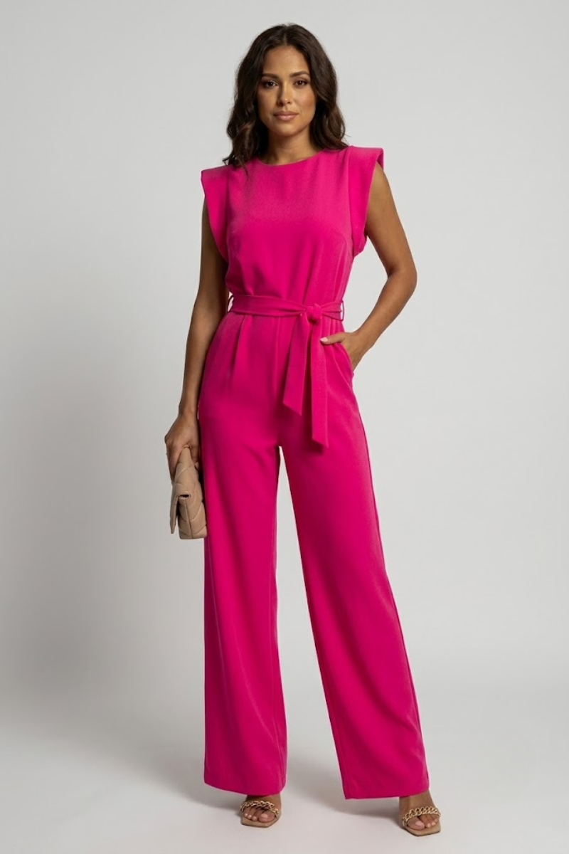 Damen Eleganter Jumpsuit mit Rüschensäumen für Partys und besondere Anlässe