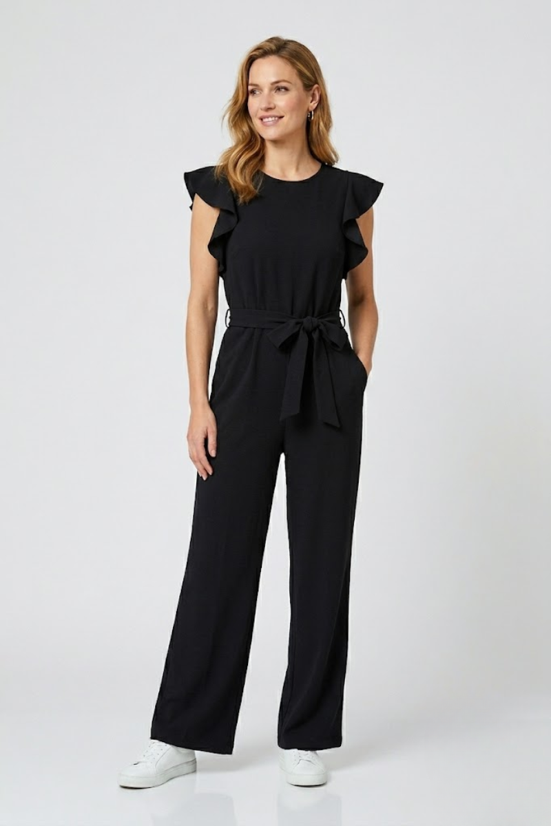 Women's Elegant Ruffle Sleeve Jumpsuit for Parties and Special Occasions