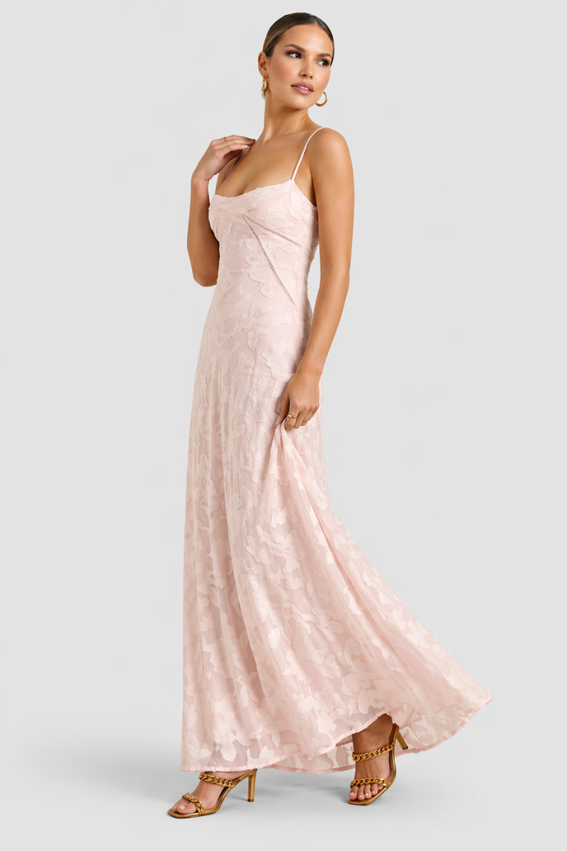 Women's Floral Maxi Dress - Spaghetti Strap Summer Evening Dress