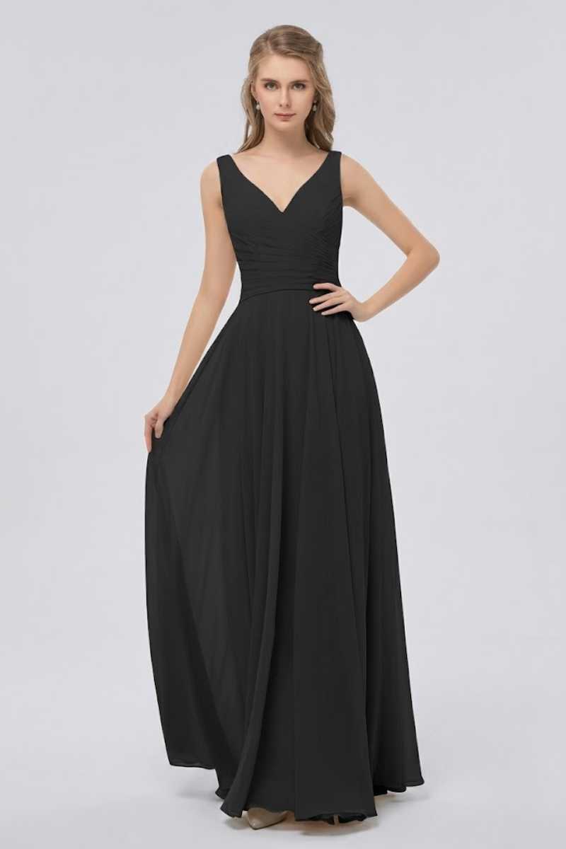 Women's Full Length Chiffon Maxi Dress