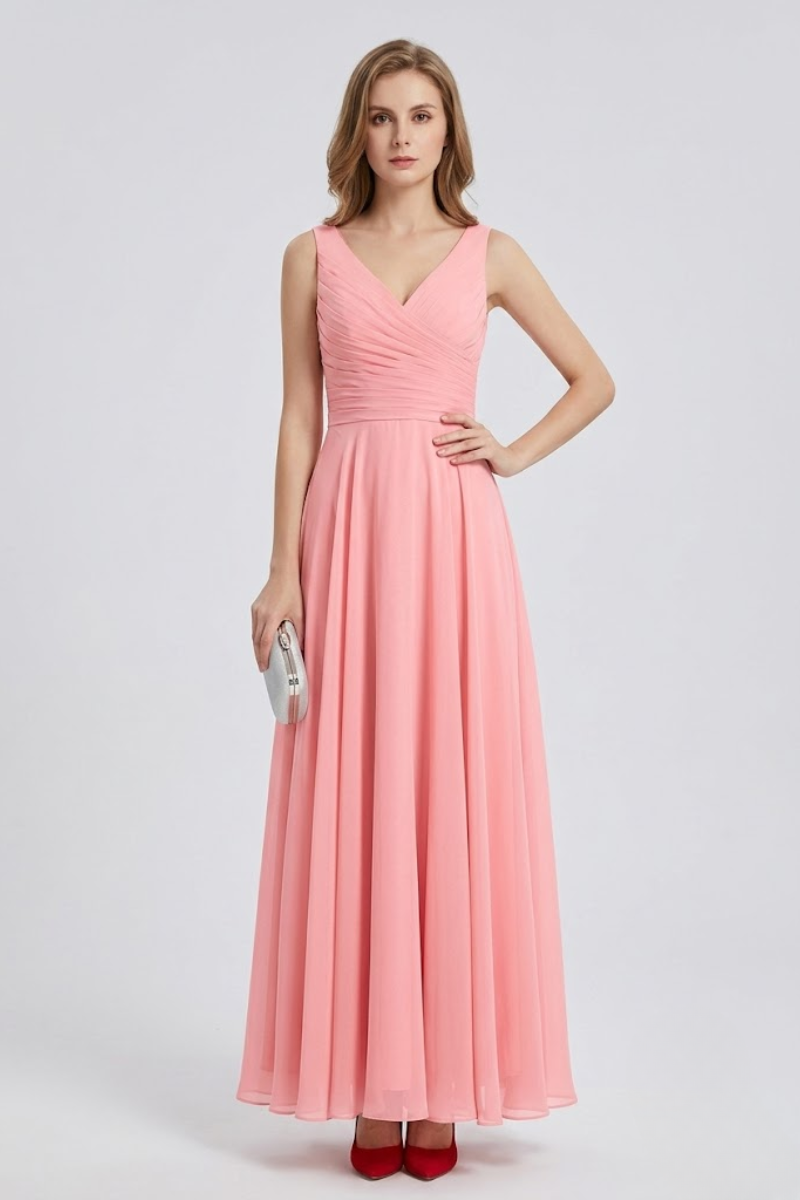 Women's Full Length Chiffon Maxi Dress