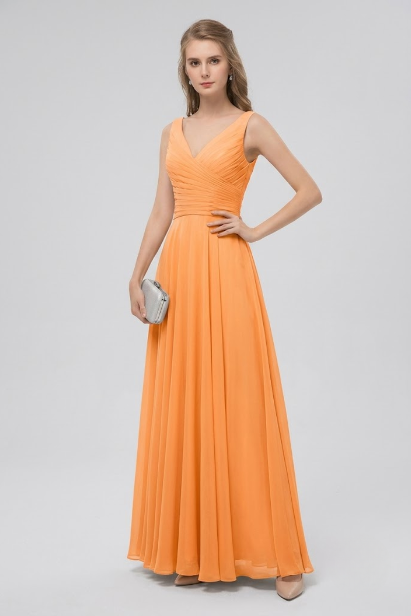 Women's Full Length Chiffon Maxi Dress