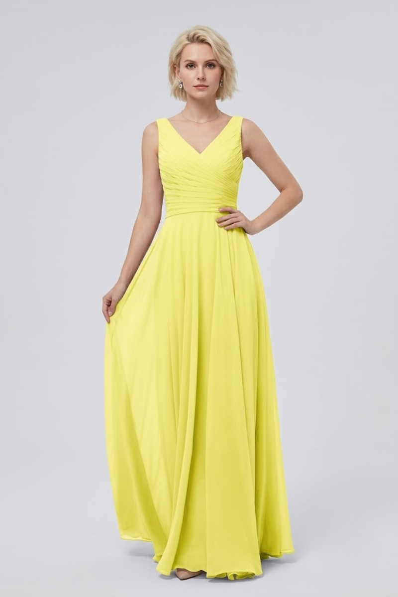 Women's Full Length Chiffon Maxi Dress