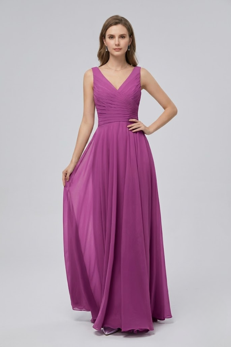 Women's Full Length Chiffon Maxi Dress
