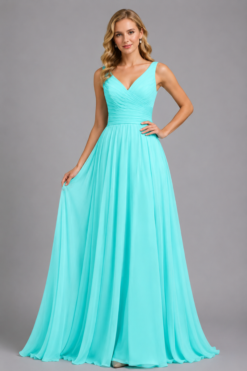 Women's Full Length Chiffon Maxi Dress with Bow in Rust