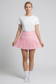 Women's High Waist Pleated Skater Skort Mini Skirt with Shorts