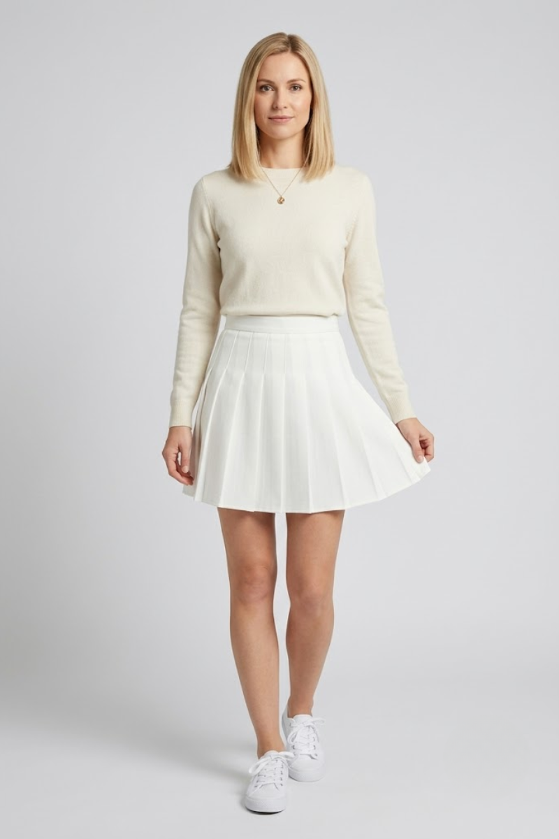 Women's High Waist Pleated Skater Skort Mini Skirt with Shorts