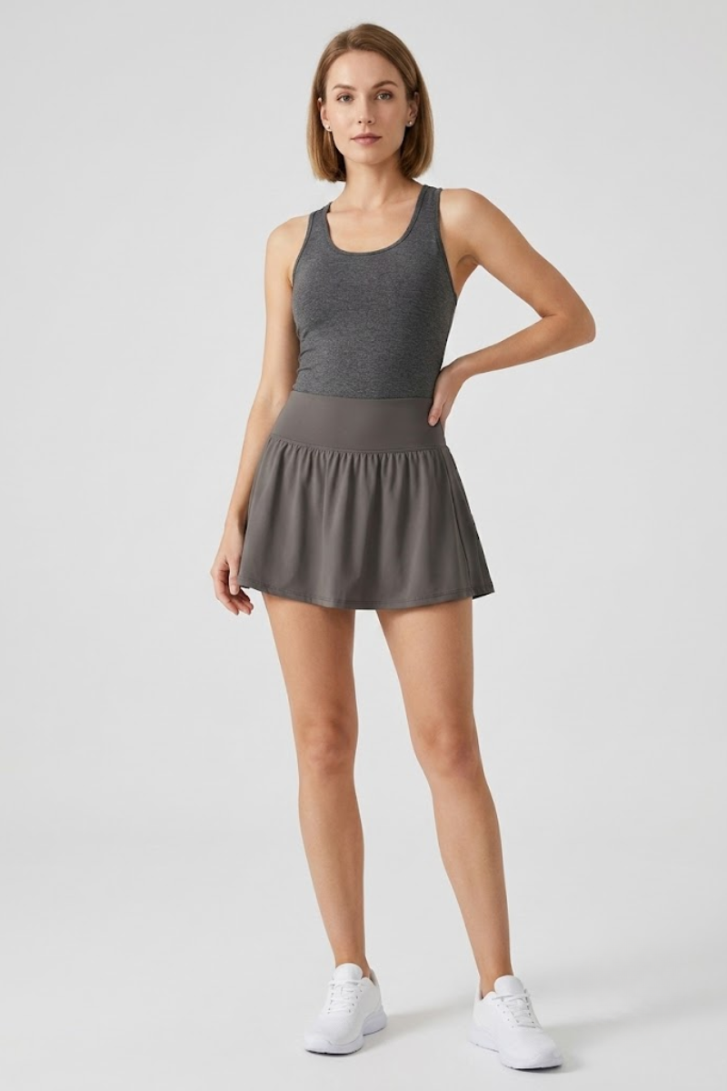 Women's High Waist Tennis Skort with Built-In Shorts