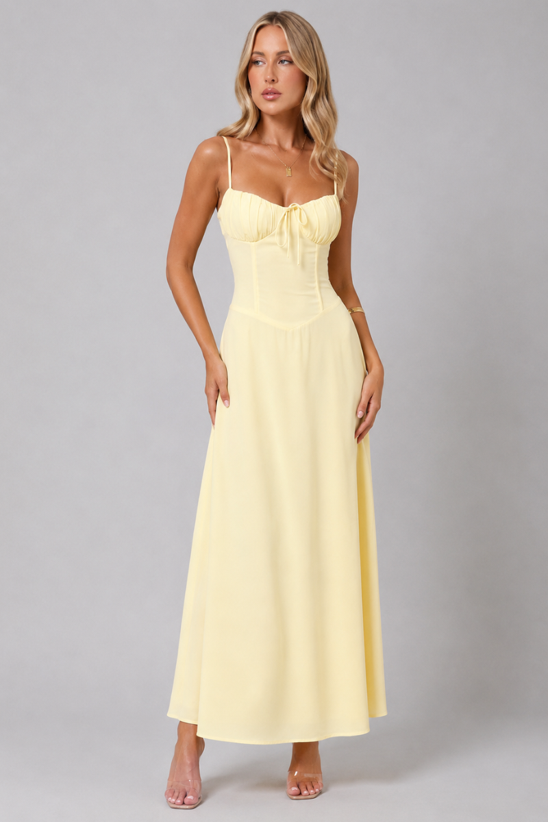 Women's Lace-Up Sleeveless Maxi Dress – Elegant Summer Occasion Dress
