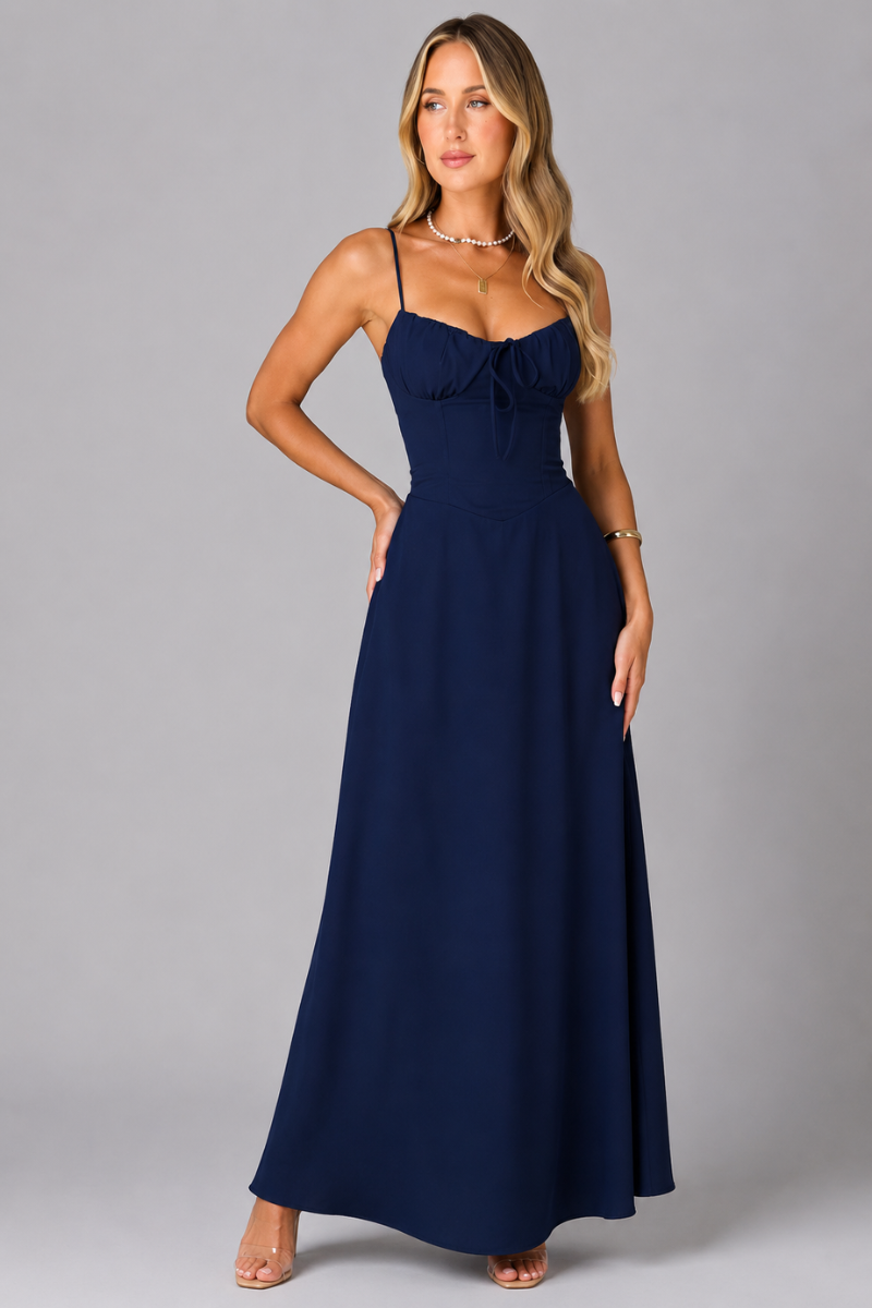 Women's Lace-Up Sleeveless Maxi Dress – Elegant Summer Occasion Dress