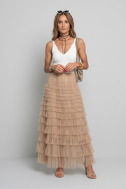 Women's Maxi Skirt - Elastic Waist Casual Long Skirt