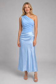 Damen Ein-Schulter Abend-Maxikleid mit Seitenschlitz
