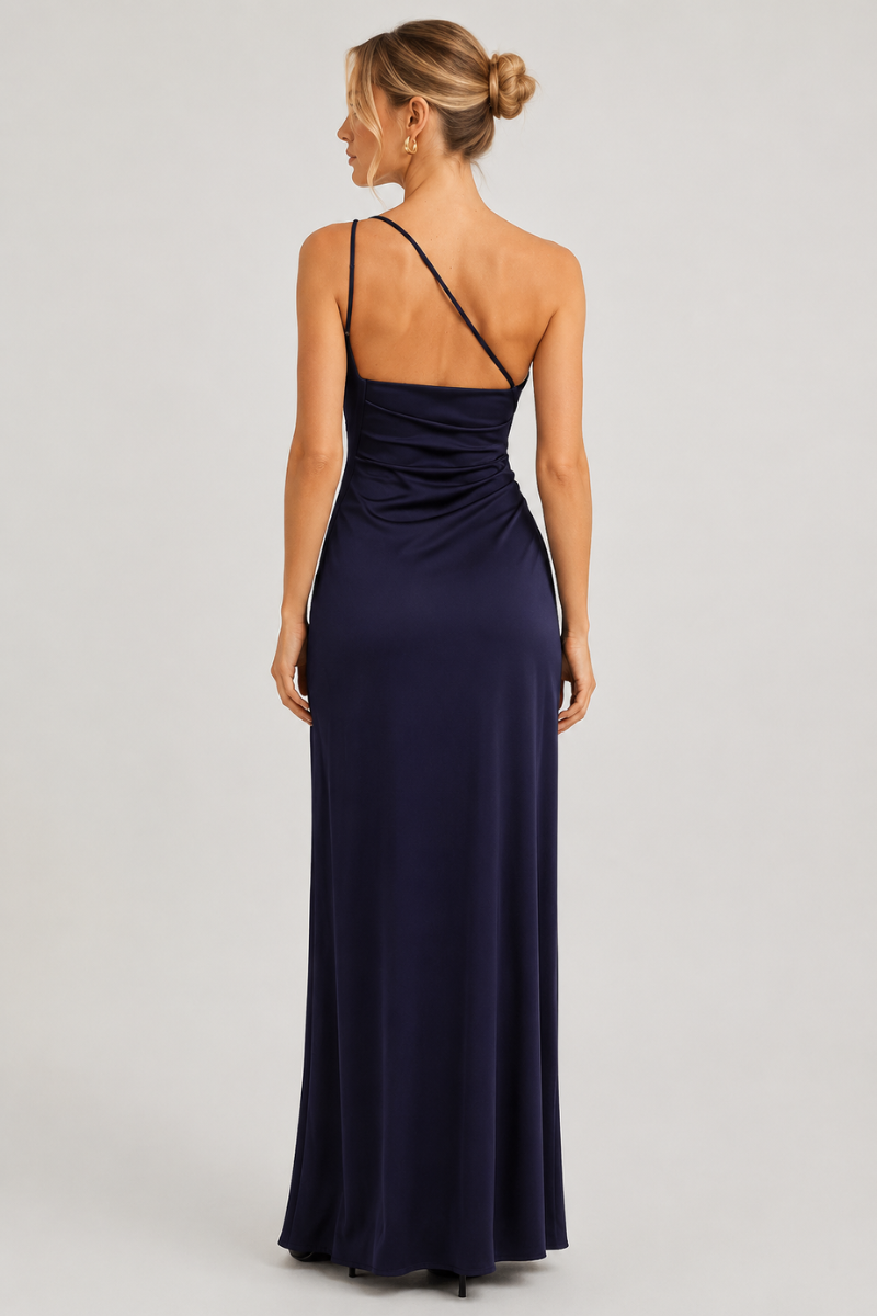 Women's One Shoulder Maxi Dress with High Split
