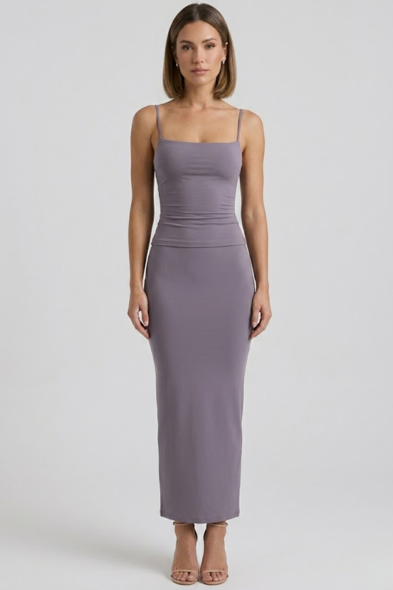 Women’s Satin Slip Maxi Dress – Sleeveless Backless Bodycon Party Dress