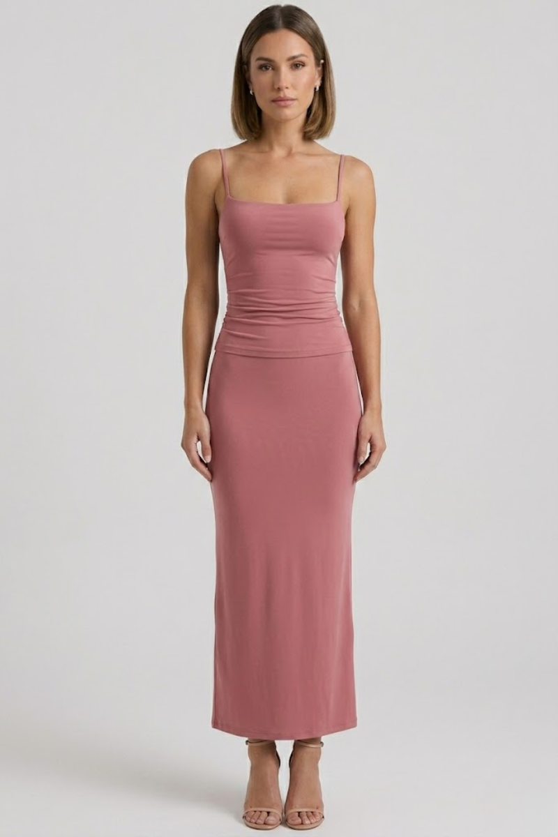 Women’s Satin Slip Maxi Dress – Sleeveless Backless Bodycon Party Dress
