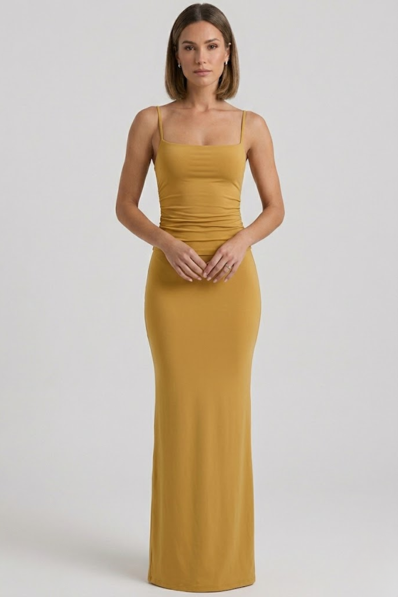 Women’s Satin Slip Maxi Dress – Sleeveless Backless Bodycon Party Dress