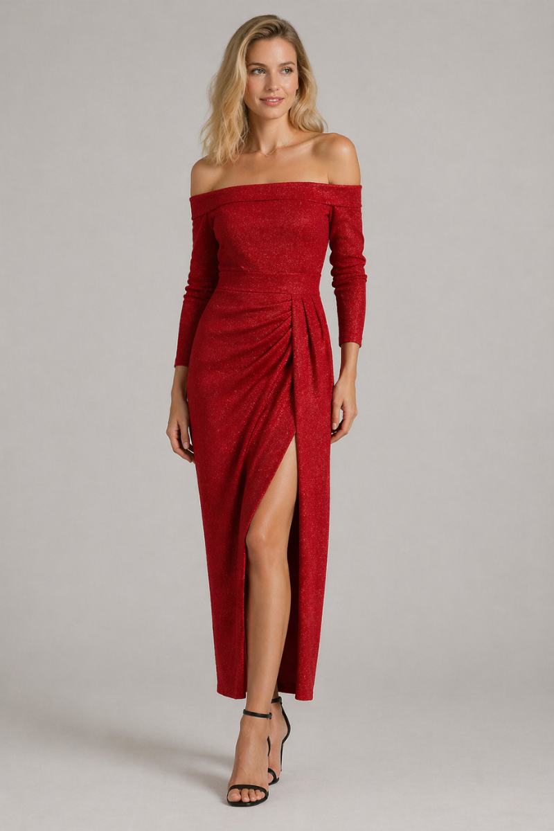 Women's Slim Fit Midi Dress - Bodycon Casual Evening Dress