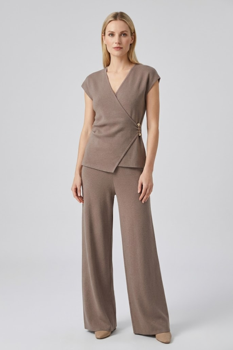 Women's Strapless Top and Pants Two Piece Set Summer Outfit