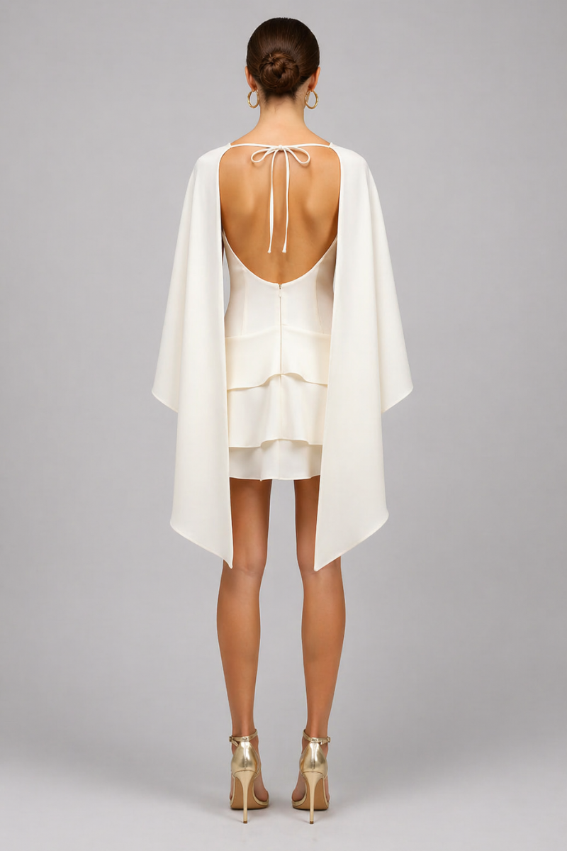 Women's Ruffle Mini Dress - Layered Hem Cocktail Party Dress