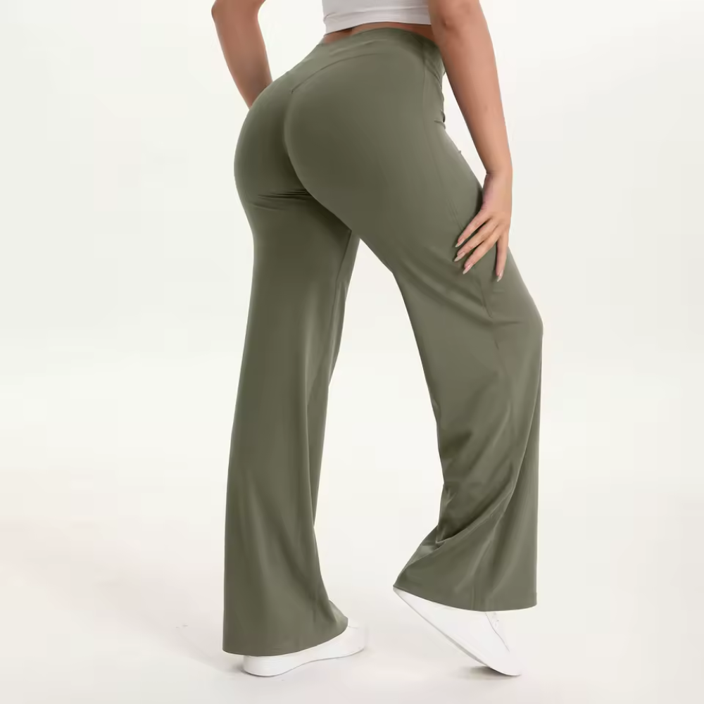 Mid Waisted Straight Leg Yoga Pants for Women – Workout Leggings Activewear