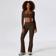 Seamless 2 Piece Yoga Set for Women – Crop Top and Leggings Workout Activewear